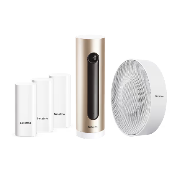 Netatmo Kit Smart Alarm System con Telecamera Wifi Interno + Sirena Interna Intelligente + Sensori Intelligenti per Porte e Finestre