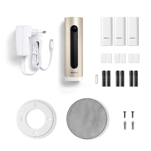 Netatmo Kit Smart Alarm System con Telecamera Wifi Interno + Sirena Interna Intelligente + Sensori Intelligenti per Porte e Finestre