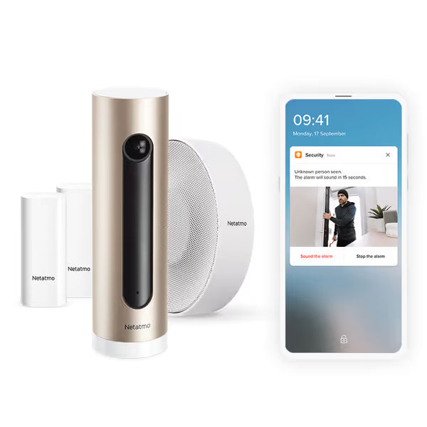 Netatmo Kit Smart Alarm System con Telecamera Wifi Interno + Sirena Interna Intelligente + Sensori Intelligenti per Porte e Finestre